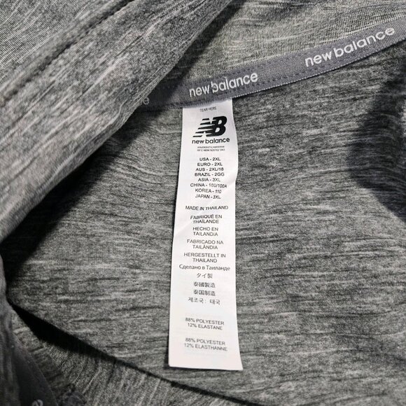 SOLD New Balance Mens Sz 2XL Athletic Long Sleeve Gray Half Zip Pullover Jacket - Picture 3 of 4